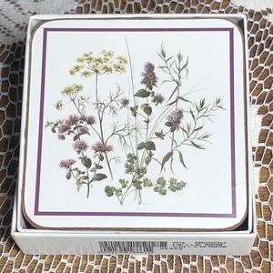 Vintage Coasters English Life Herbs made in England set of 6